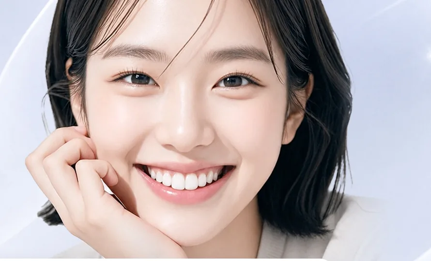 드림네이트 라미네이트 브랜드 모델이 밝게 웃는 모습